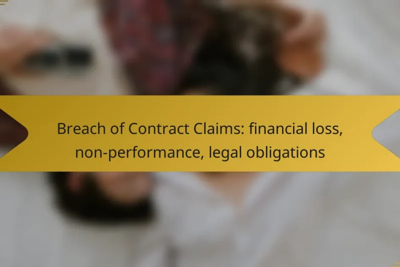 Breach of Contract Claims: financial loss, non-performance, legal obligations