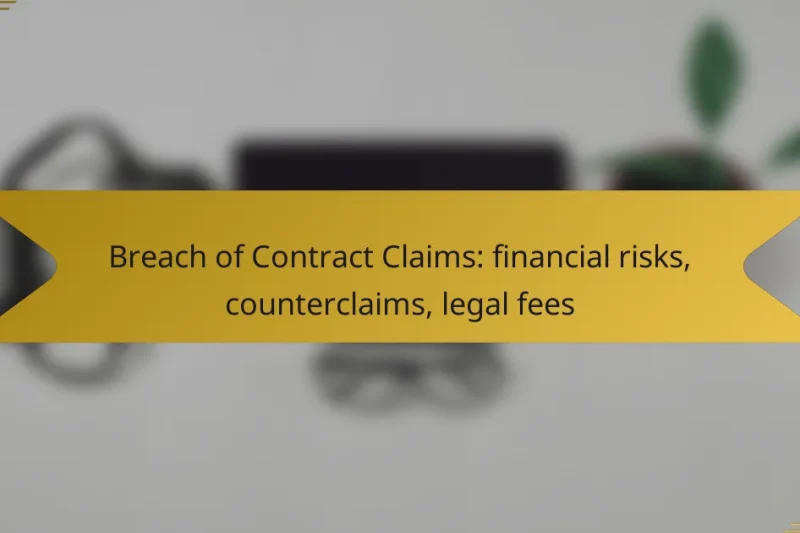 Breach of Contract Claims: financial risks, counterclaims, legal fees