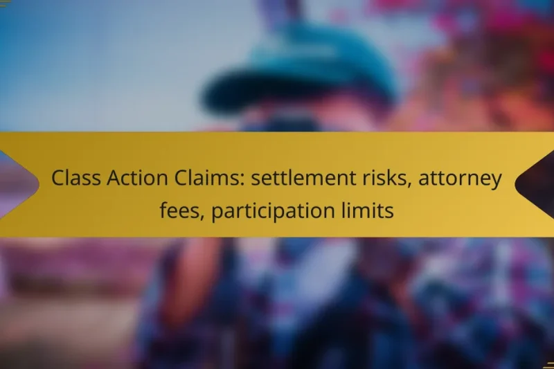 Class Action Claims: settlement risks, attorney fees, participation limits