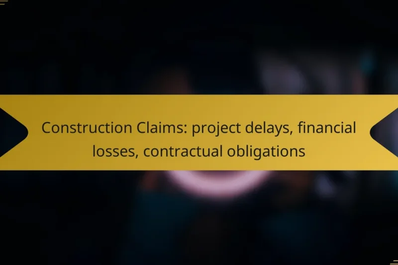 Construction Claims: project delays, financial losses, contractual obligations