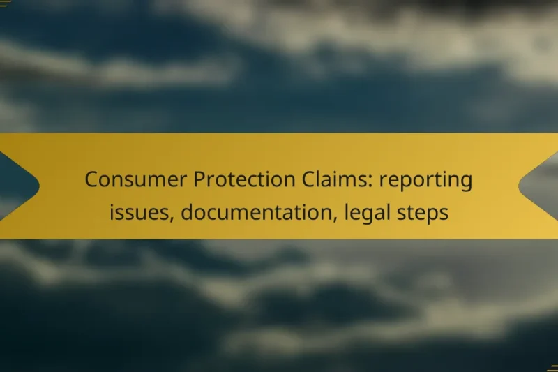 Consumer Protection Claims: reporting issues, documentation, legal steps