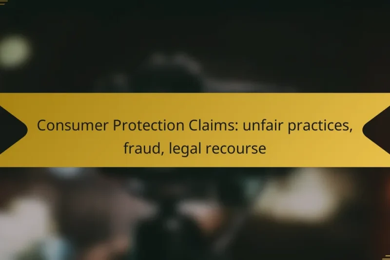 Consumer Protection Claims: unfair practices, fraud, legal recourse