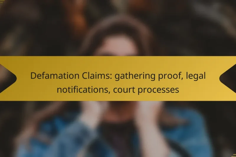 Defamation Claims: gathering proof, legal notifications, court processes