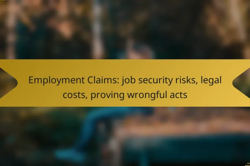 Employment Claims: job security risks, legal costs, proving wrongful acts
