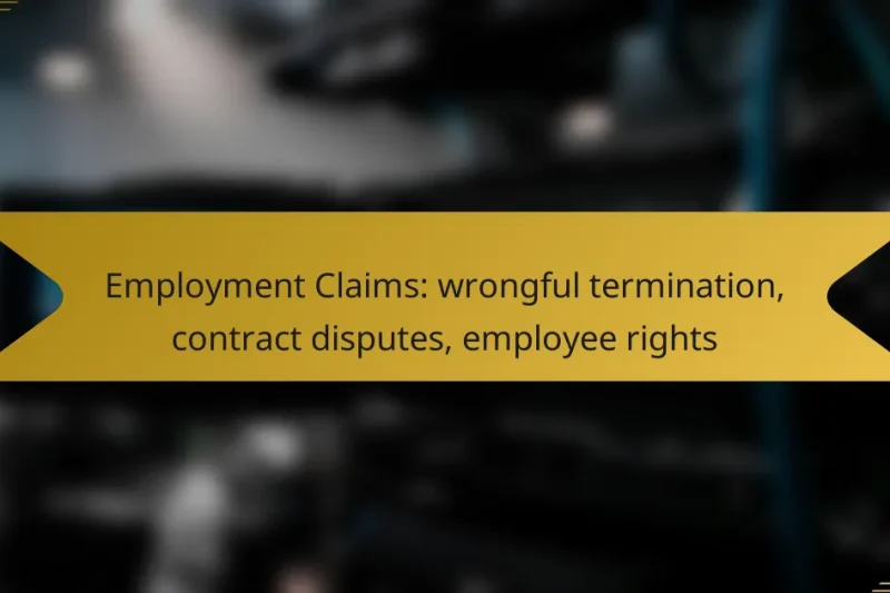 Employment Claims: wrongful termination, contract disputes, employee rights