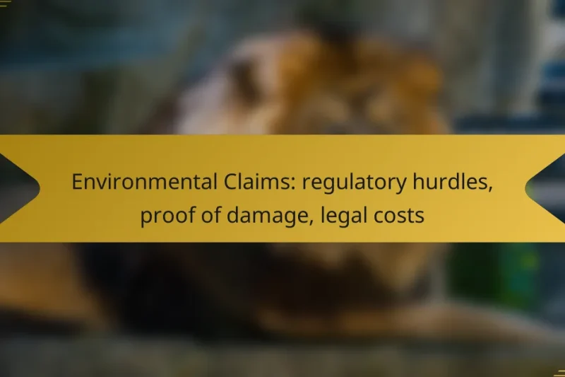 Environmental Claims: regulatory hurdles, proof of damage, legal costs