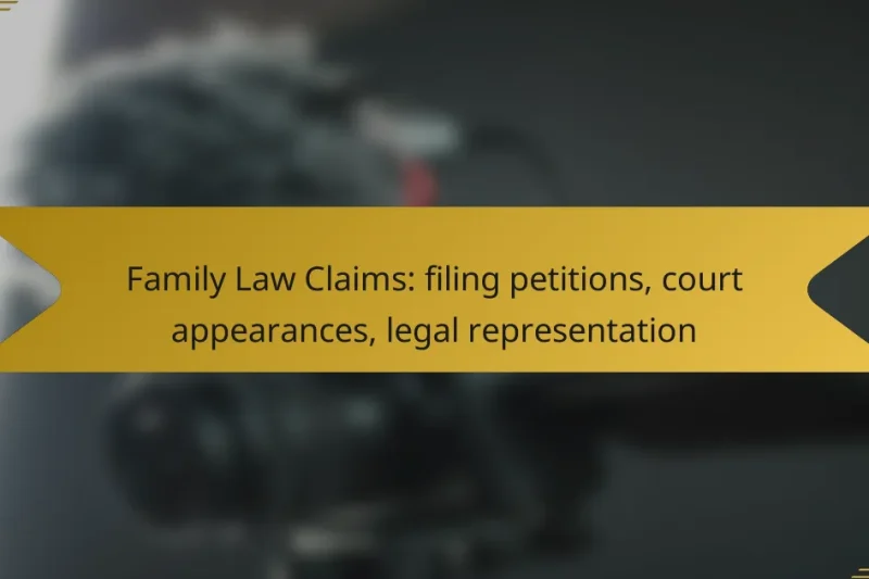 Family Law Claims: filing petitions, court appearances, legal representation