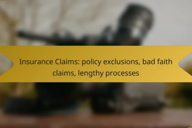 Insurance Claims: policy exclusions, bad faith claims, lengthy processes