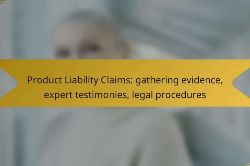 Product Liability Claims: gathering evidence, expert testimonies, legal procedures