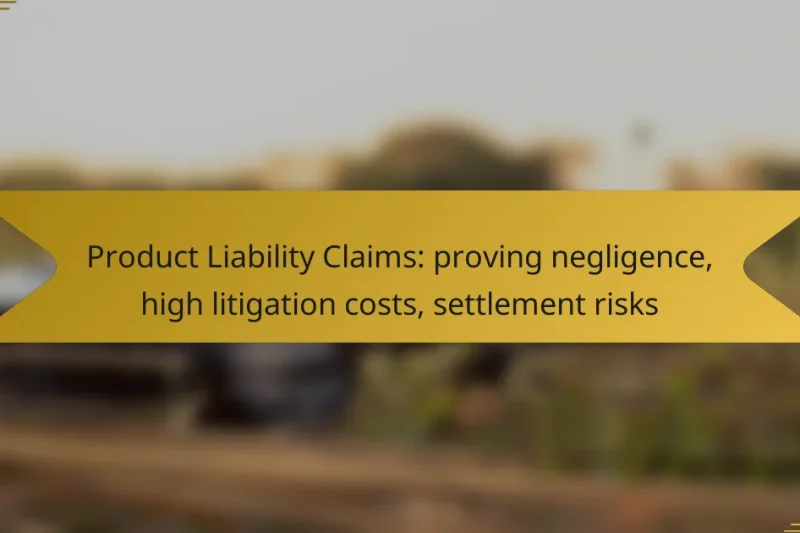 Product Liability Claims: proving negligence, high litigation costs, settlement risks