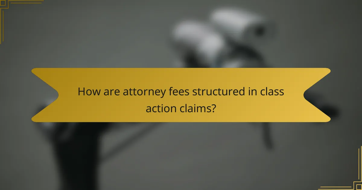 How are attorney fees structured in class action claims?