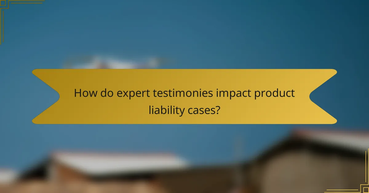 How do expert testimonies impact product liability cases?