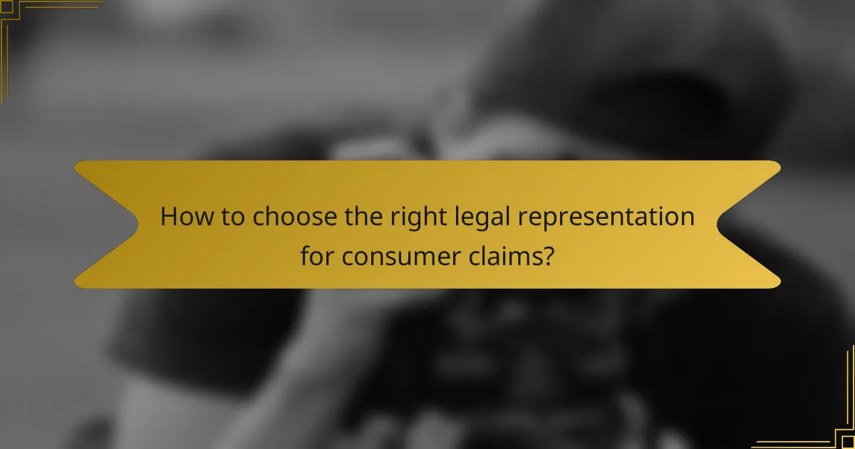 How to choose the right legal representation for consumer claims?