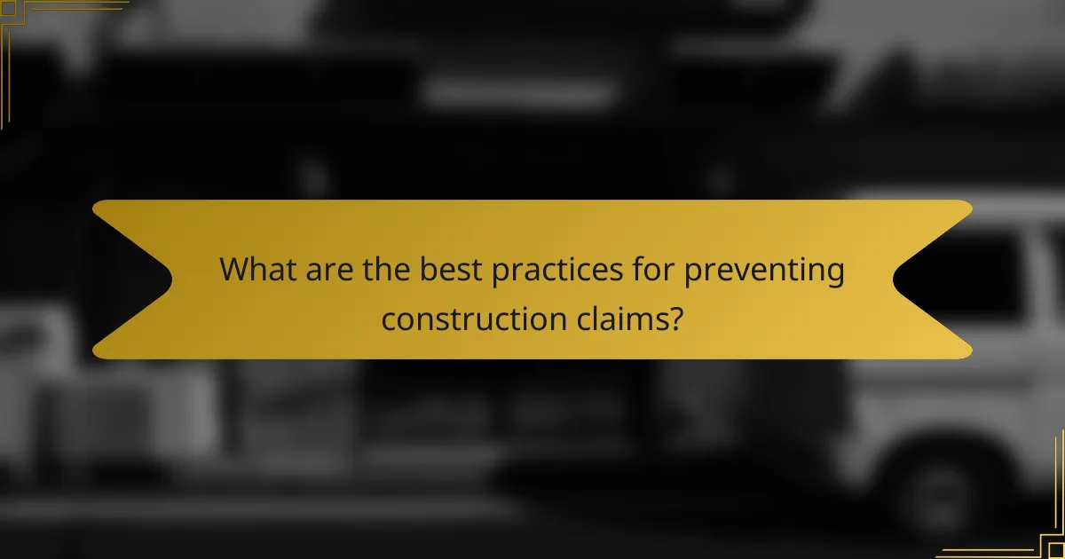 What are the best practices for preventing construction claims?