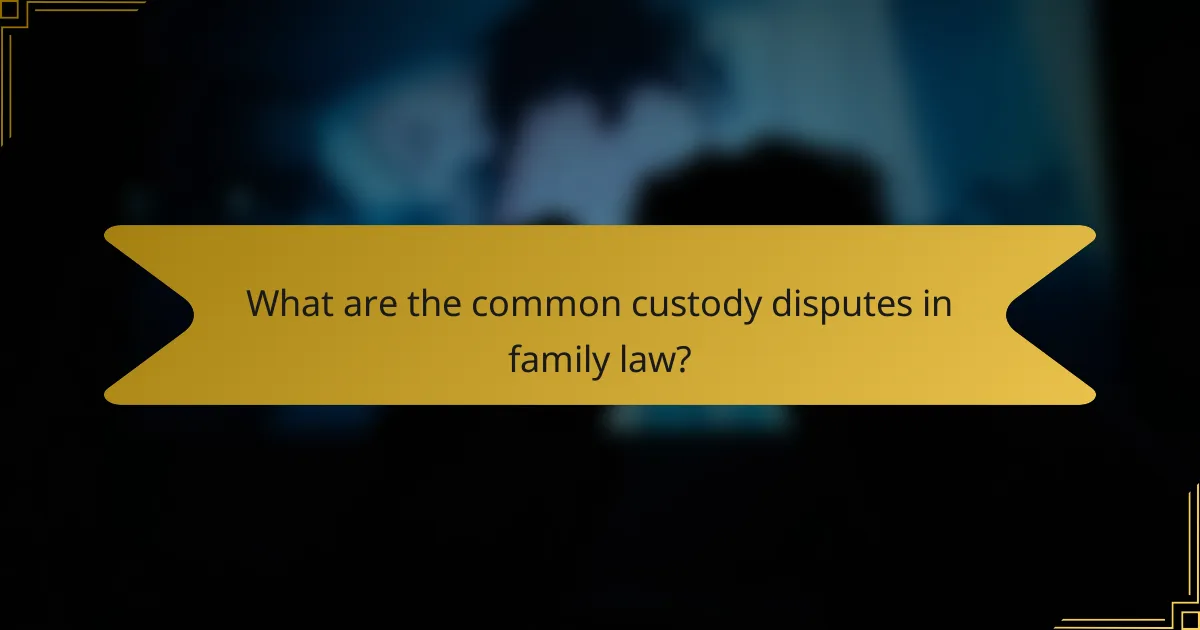 What are the common custody disputes in family law?
