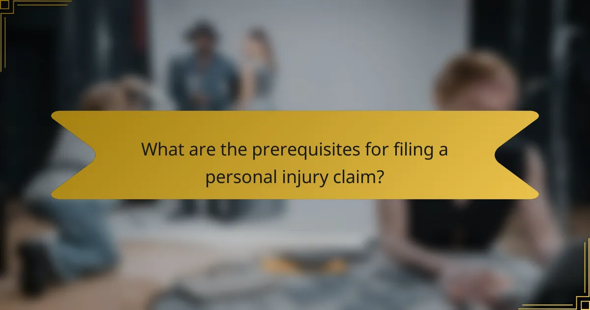 What are the prerequisites for filing a personal injury claim?