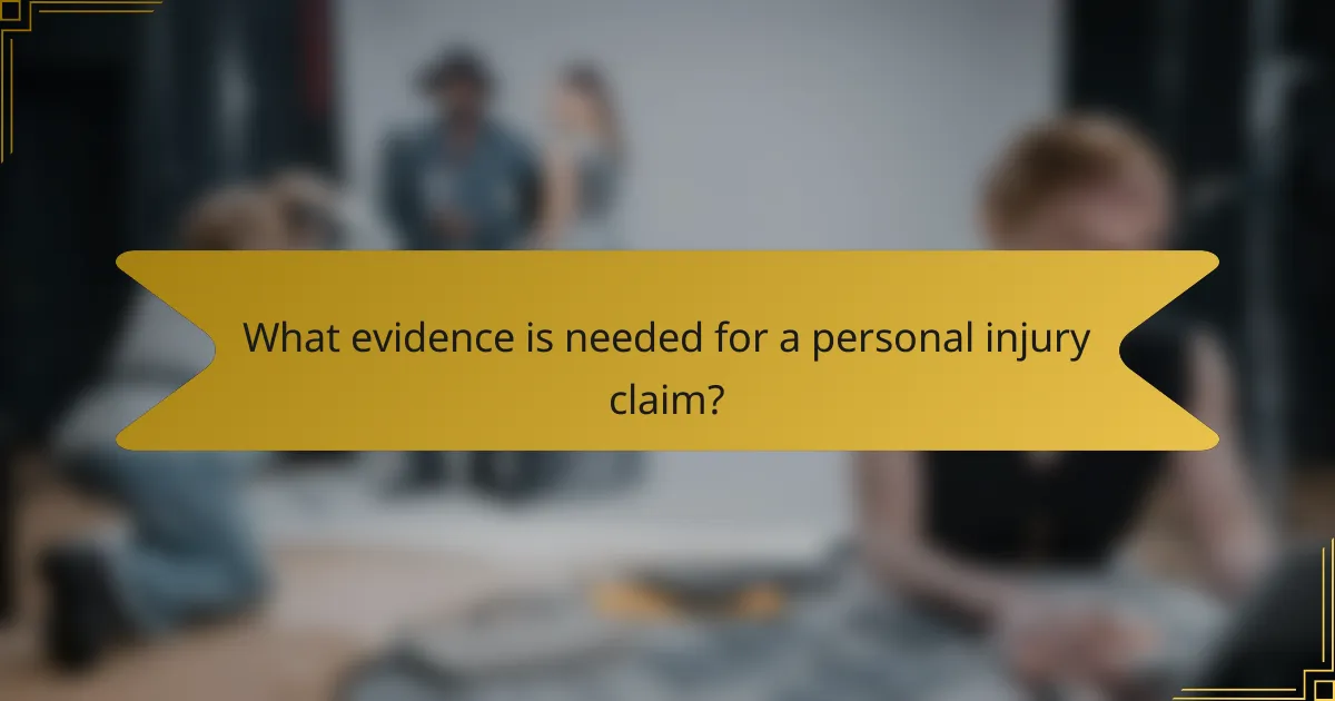What evidence is needed for a personal injury claim?