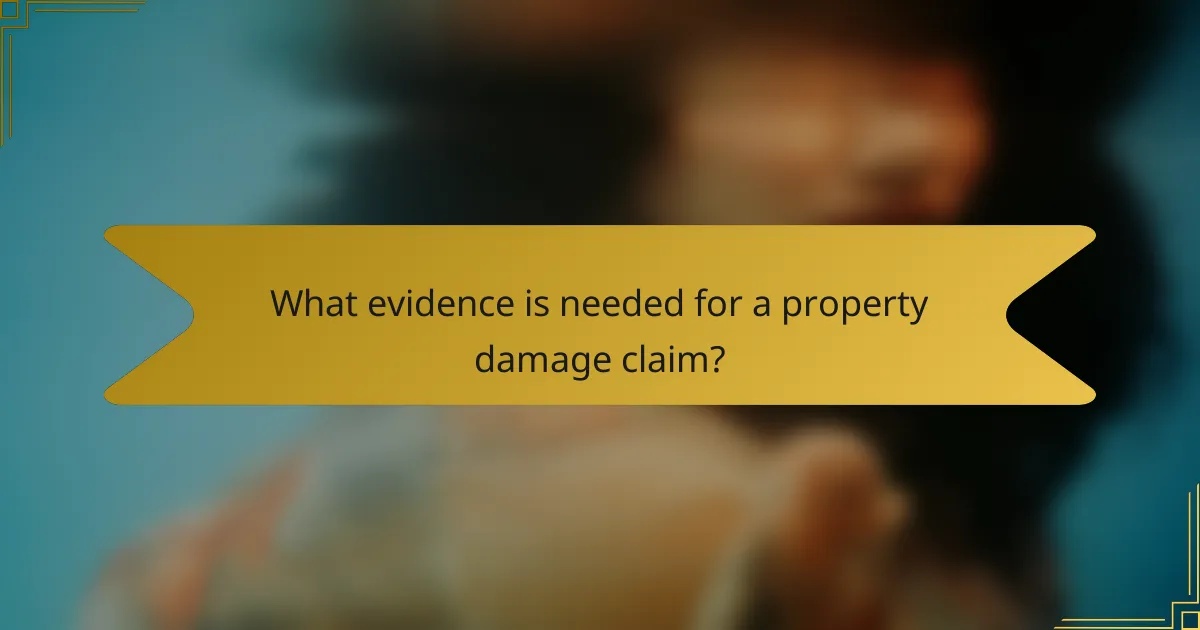 What evidence is needed for a property damage claim?