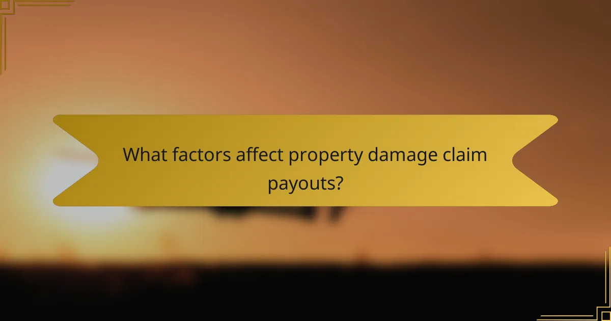What factors affect property damage claim payouts?