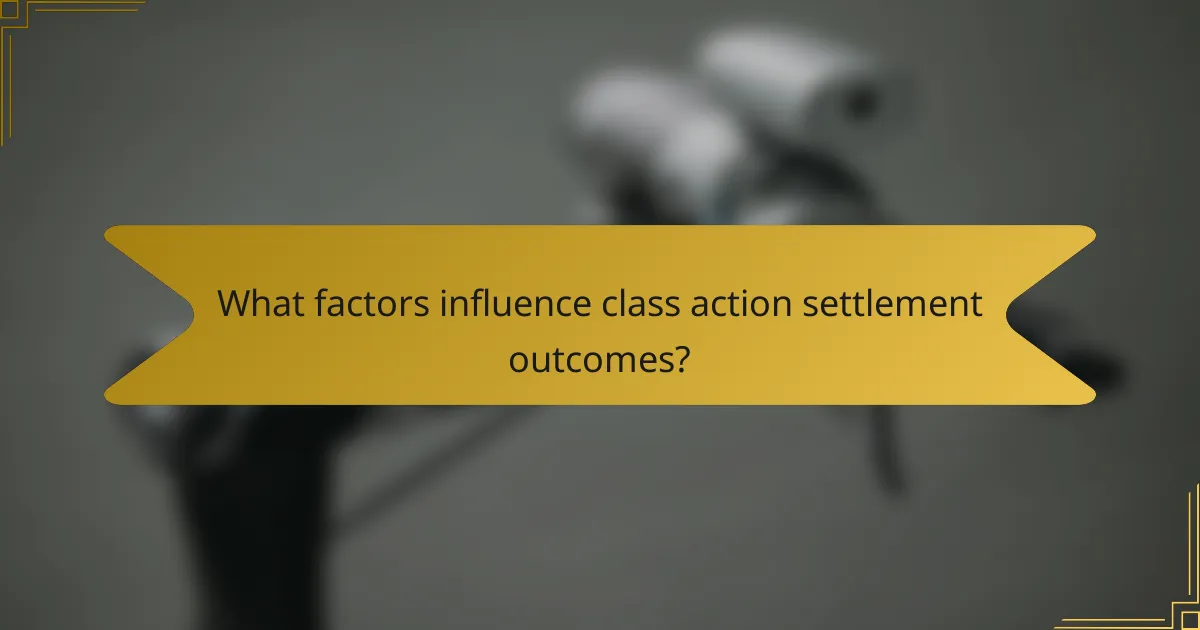What factors influence class action settlement outcomes?