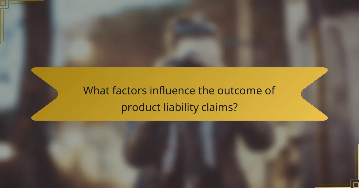 What factors influence the outcome of product liability claims?