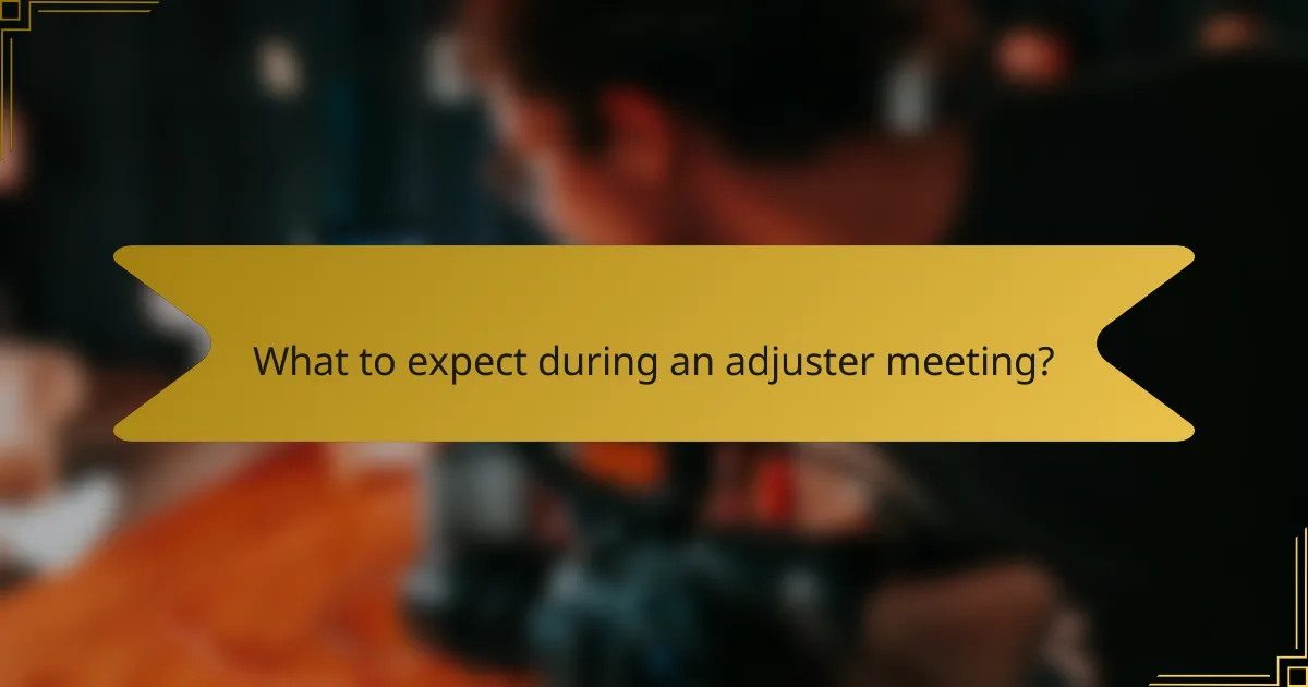 What to expect during an adjuster meeting?